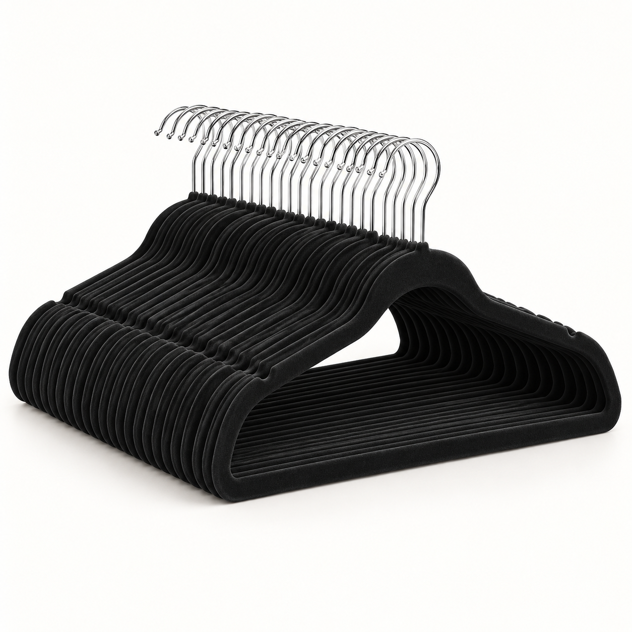 Kit 100 Cabides de Veludo Slim Antideslizante