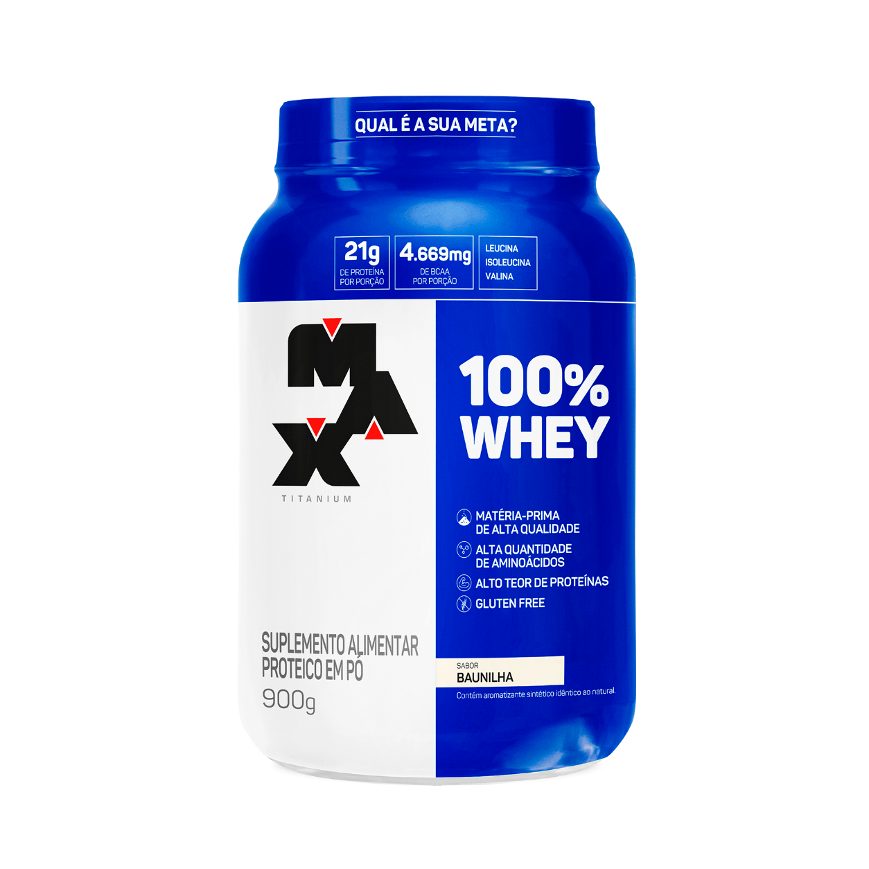 100% Whey 900 g – Baunilha