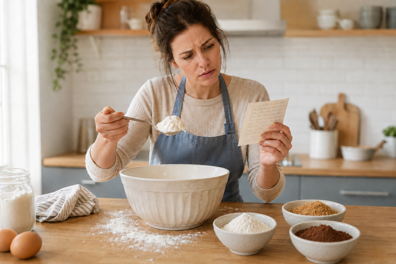 Dúvida ao medir ingredientes de uma receita